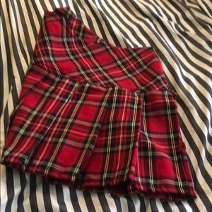 short red plaid skirts
